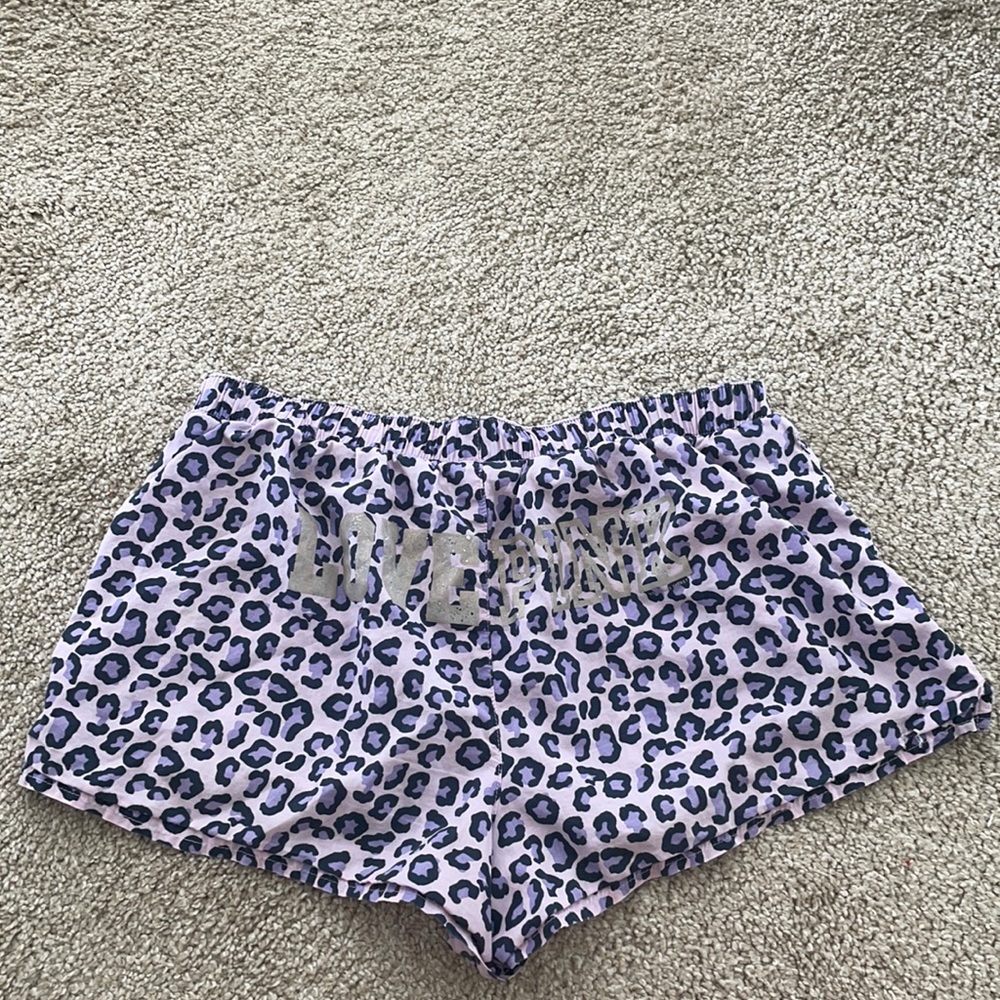 Pink purple cheetah print sleep shorts